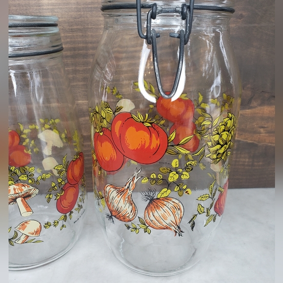 Vintage spice of life MCM glass canister set 2L and 1.5L latch top 🍄 - Picture 4 of 15